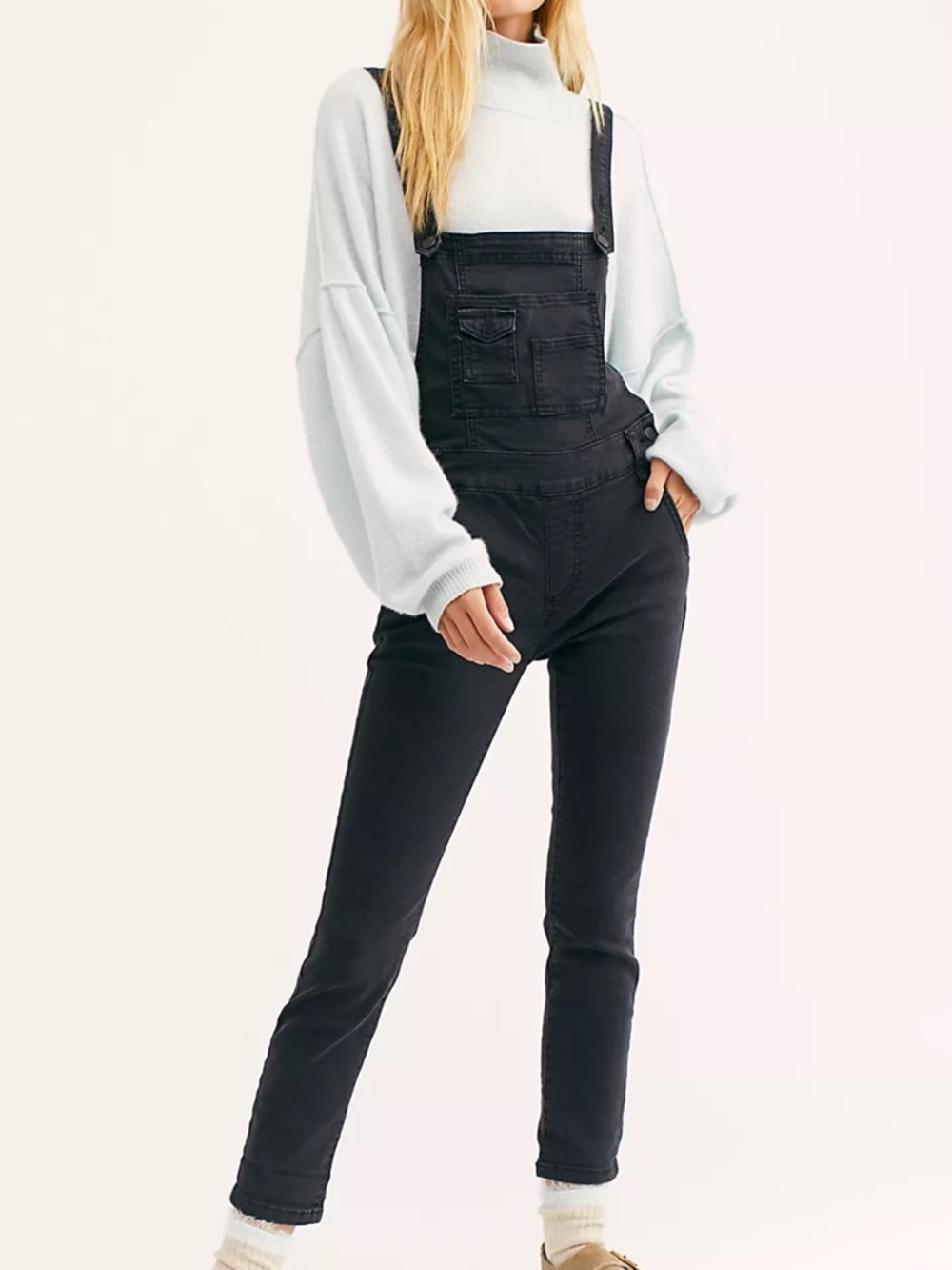 Free People Washed Denim Overall